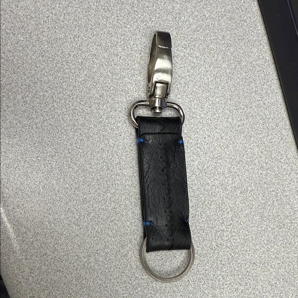 Ted Baker Black Card Holder and Keychain Set with Blue Accents